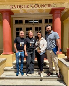 Cloud Context and Kyogle Council staff standing together outside Kyogle Council chambers