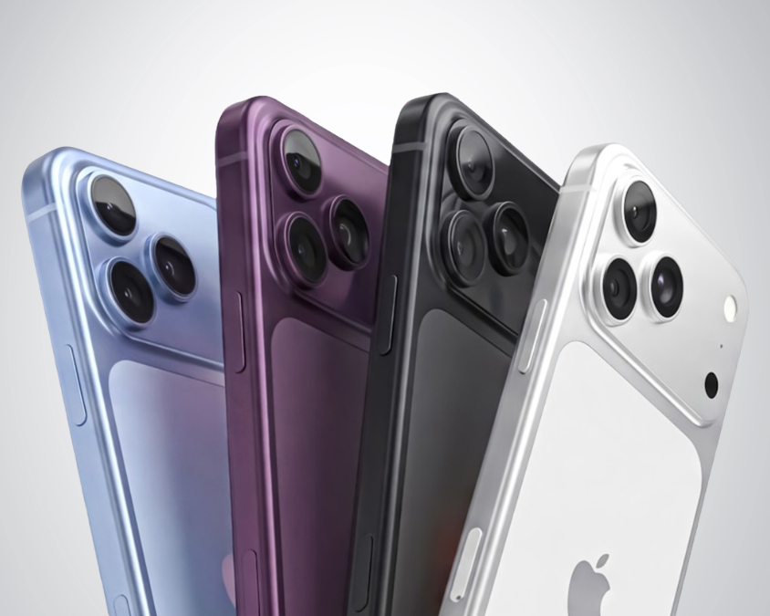 Four iPhone 18 Pro colours displayed on a grey background