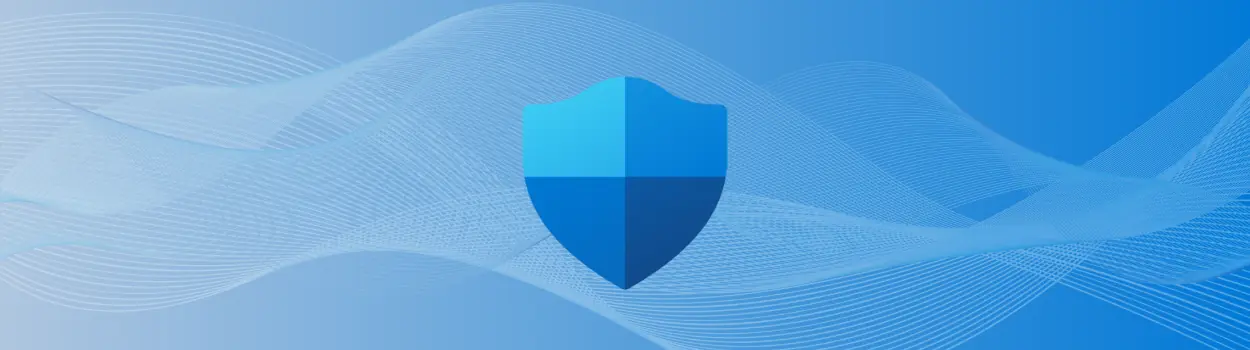 Microsoft Defender for Business logo on a blue gradient background